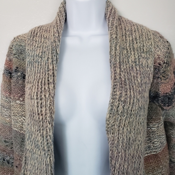Maurices Sweater Cardigan Striped Earthy Tones Sm - Picture 2 of 7